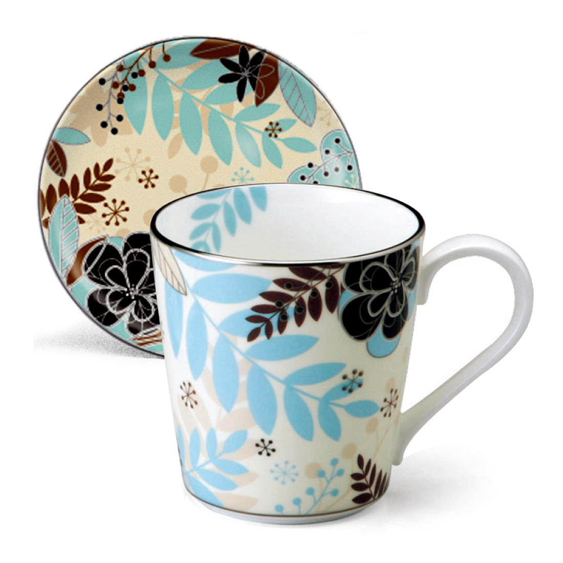 【2026春夏新作】フローラルパラダイス マグカップ&プレートセット(ベージュ) (51069-23444)