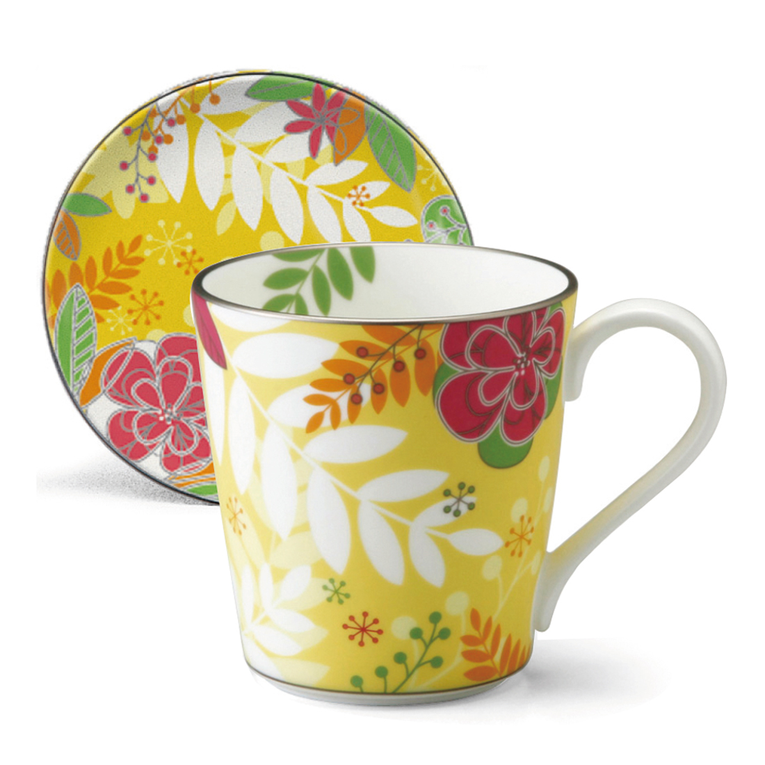 【2026春夏新作】フローラルパラダイス マグカップ&プレートセット(イエロー) (51183-23444)