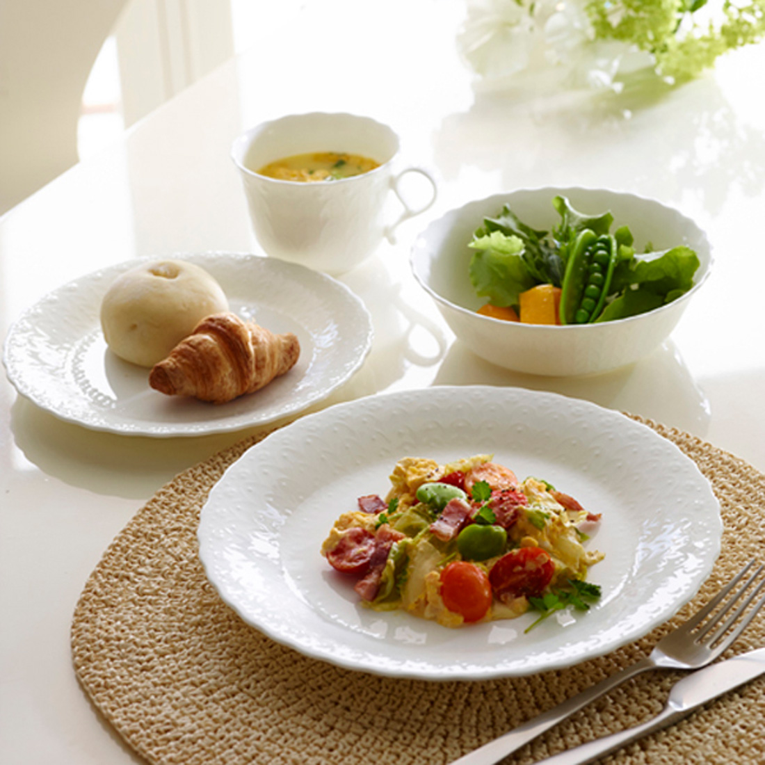 16cmｼﾘｱﾙﾎﾞｳﾙｾｯﾄ(ｼﾙｷｰﾎﾜｲﾄ)