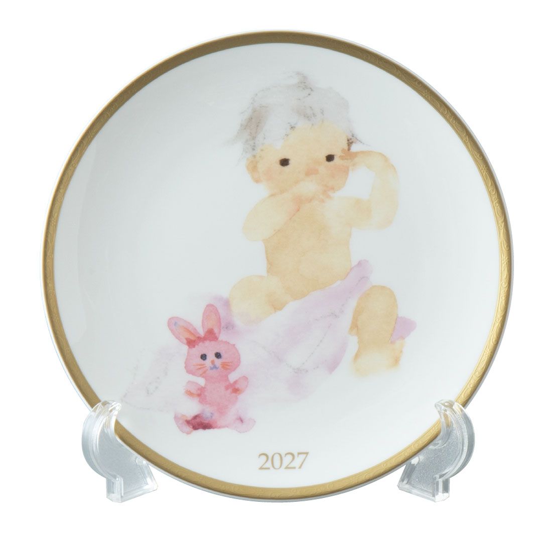 2027ピンクのうさぎとあかちゃん