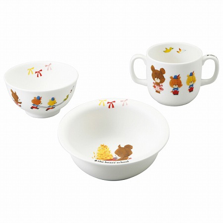 くまのがっこう 子供デイリーセット 3点セット オーブン 電子レンジ 食洗機対応 (41027-32972)