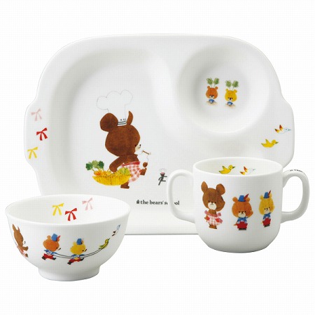くまのがっこう 子供ランチセット 3点セット オーブン 電子レンジ 食洗機対応 (41027-32973)