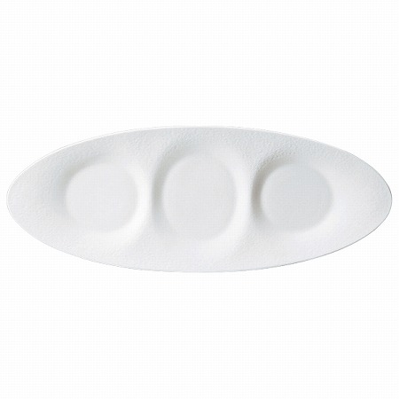 オーバル トリプル仕切り皿(楕円) 38cm 電子レンジ温め 食洗機対応 (50617-3490)