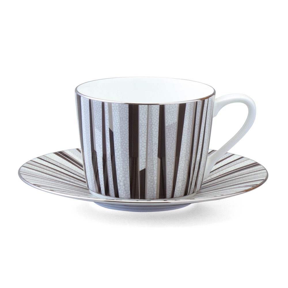 シャグリーン ティーコーヒー兼用カップ&ソーサー(ブラック) 270cc (50994-21743)