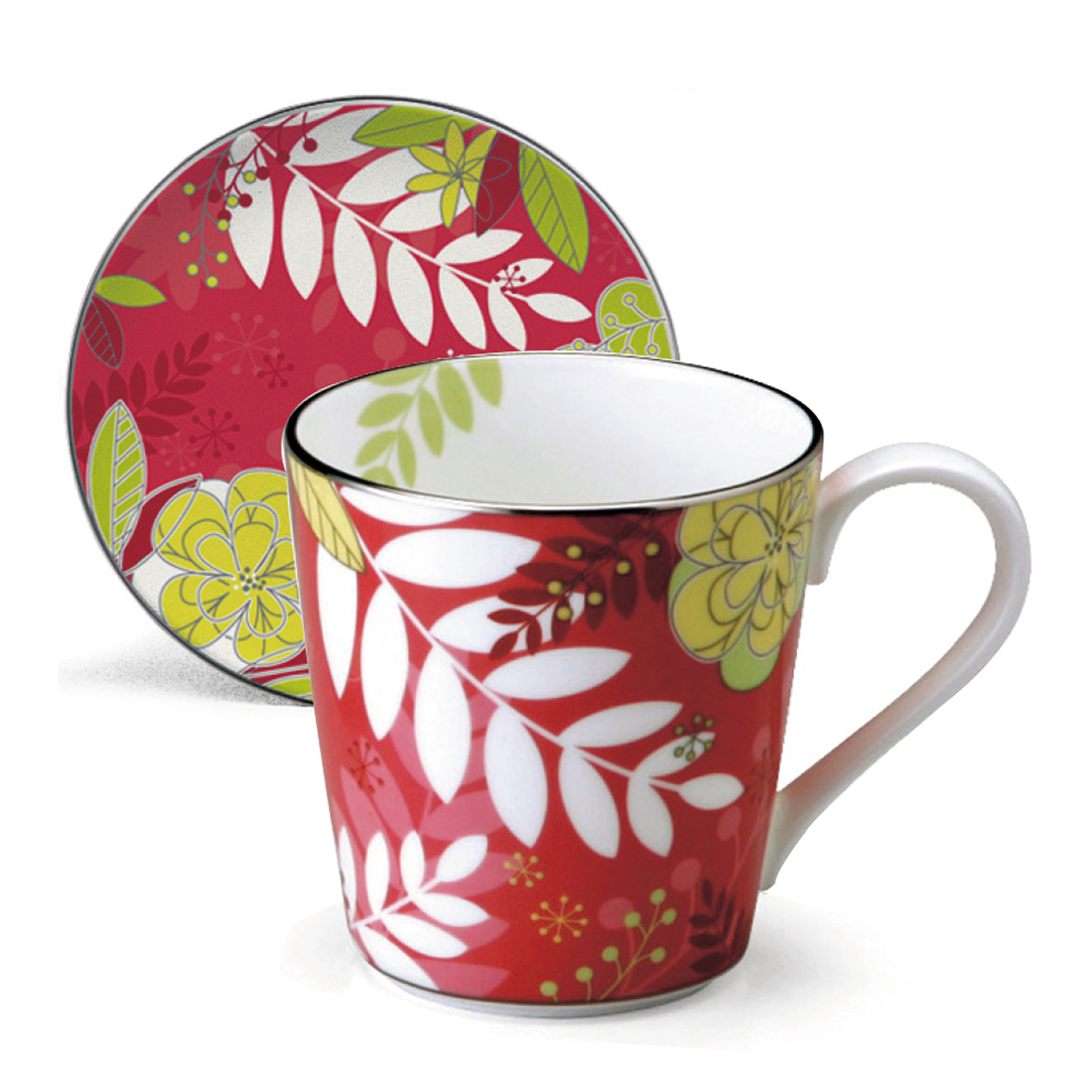 【2026春夏新作】フローラルパラダイス マグカップ＆プレートセット(ピンク) (51070-23444)