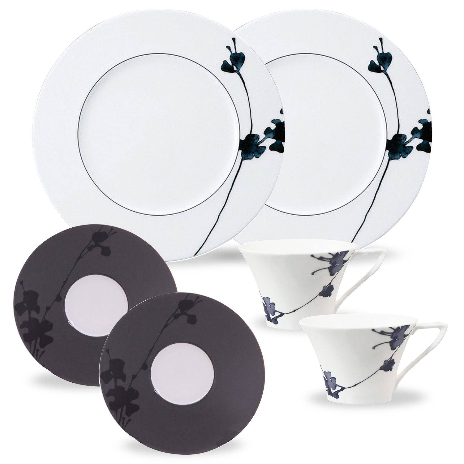 ★【54%OFF相当】 【オンライン限定福袋】 モンマルトル・ノワール 6ピースセット 2人用 電子レンジ温め 食洗機対応 (51230-23426)