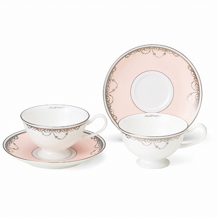 【Bridal Gift】ジルスチュアート(JILL STUART) ティーコーヒー兼用カップ&ソーサーセット 200cc 2人用 (51852-23116)