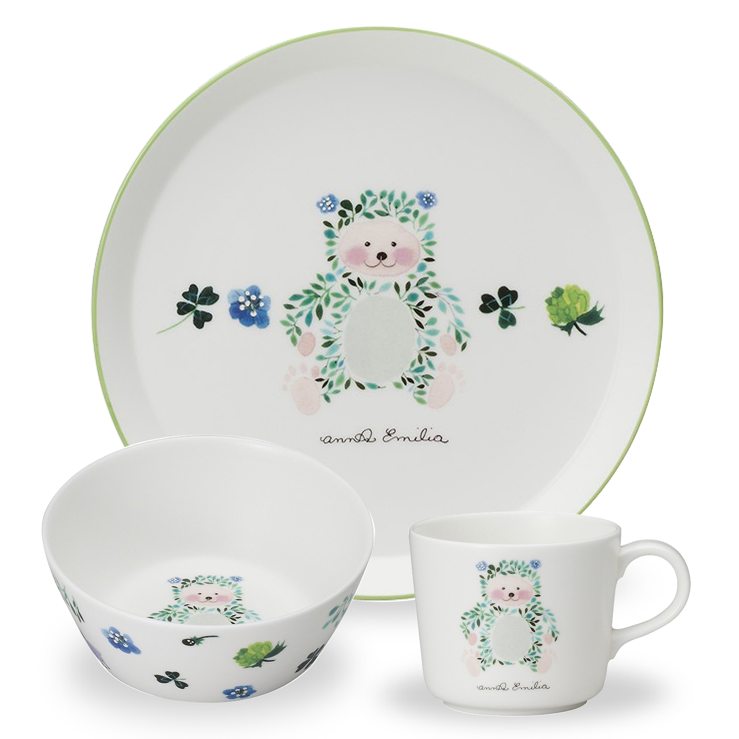 ★【35%OFF相当】 【オンライン限定福袋】 アンナエミリア 3ピースセット (くま) 電子レンジ温め 食洗機対応 (51949-23426)