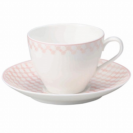 ★【50%OFF】ペタル ティーコーヒー兼用カップ＆ソーサー(ピンク) 210cc 電子レンジ温め 食洗機対応 (52250-23268)