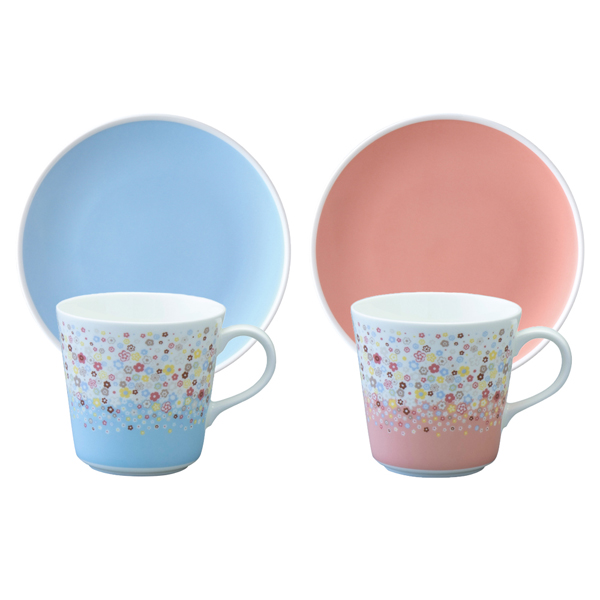 【創業77周年特別企画品】【公式ショップ限定】【50％OFF相当】ポーチュラカ 2人用セット(ブルー&ピンク) 電子レンジ温め 食洗機対応 (97254-23390)