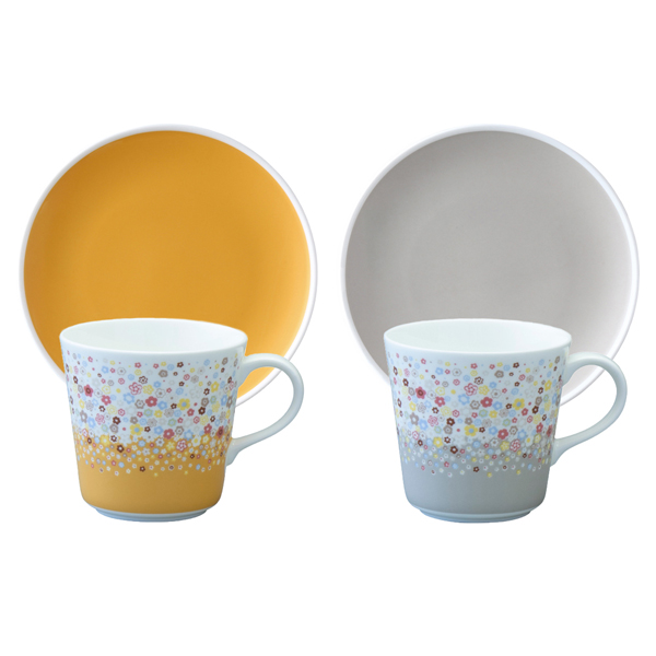【創業77周年特別企画品】【公式ショップ限定】【50％OFF相当】ポーチュラカ 2人用セット(オレンジ&グレー) 電子レンジ温め 食洗機対応 (97255-23390)