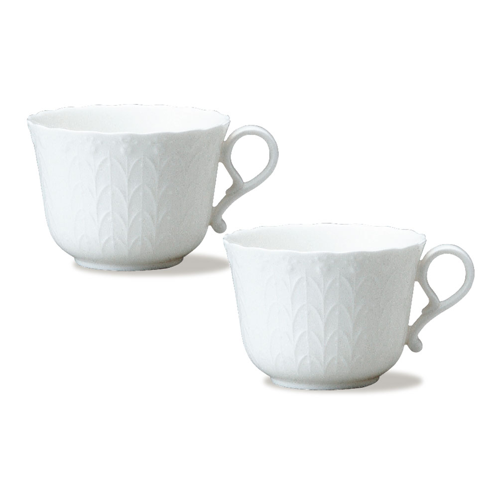 【Bridal Gift】【特別企画品】シルキーホワイト スープカップ 310㏄ 2人用 電子レンジ温め 食洗機対応 (9968-23344)