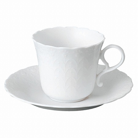 【Xmas】シルキーホワイト コーヒーカップ＆ソーサー 190cc 電子レンジ温め 食洗機対応 (9968-6593P)