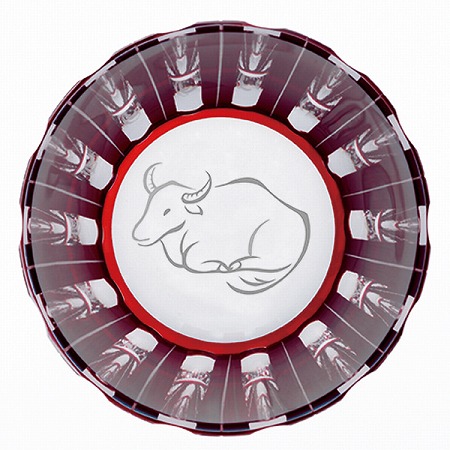 グラスワークス 干支冷酒杯(丑・赤) 120cc (GW6000-233)
