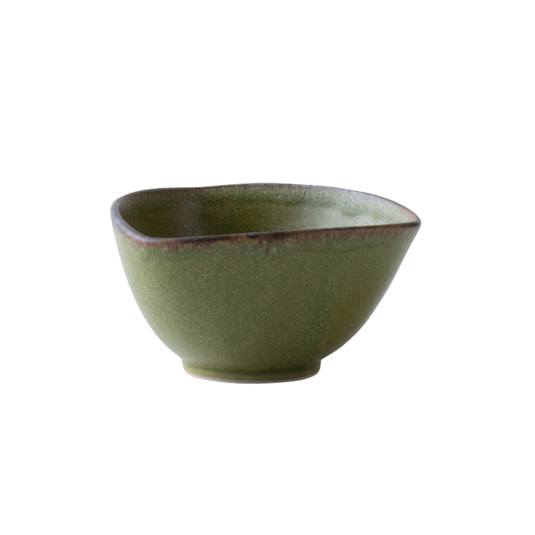 カラーズ プチ三角ボウル(オリーブ) 8cm 電子レンジ温め 食洗機対応 (KS8108-3102)