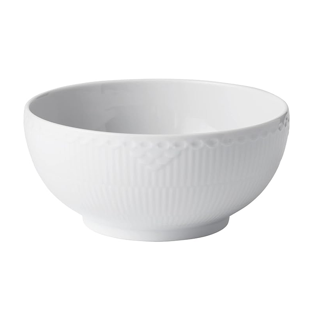 【特別企画品】【8月末まで限定】ホワイトフルーテッド ハーフレース 18cm 電子レンジ 食洗機対応 (RC05-1028385)