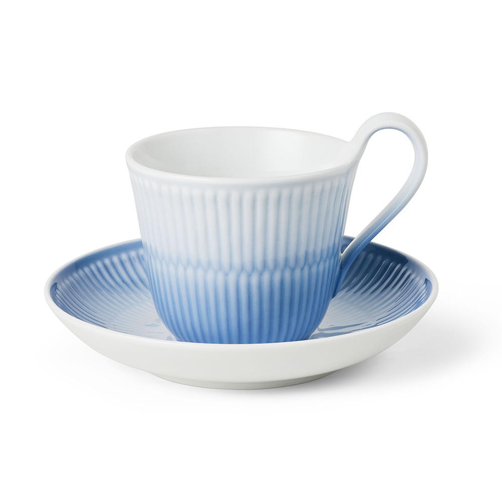 【2026年3月9日発売】アイリス ハイハンドル カップ&ソーサー ブルー 240cc 電子レンジ 食洗機対応 (RC50-1085948)