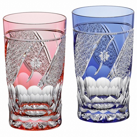 送料無料 伝統工芸士篠崎清一作 江戸切子グラス2点 篠崎硝子 【公式通販】