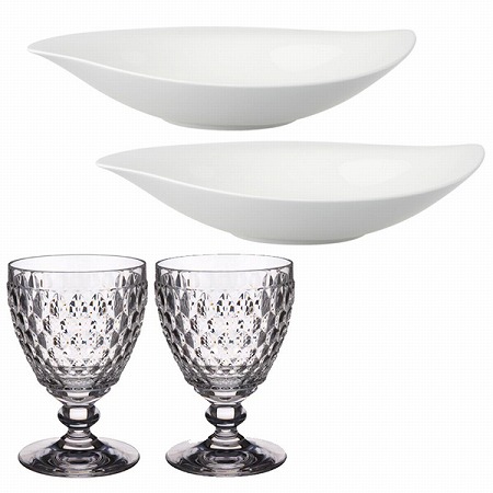 ワイングラス&ディープボウル 29cmセット 2人用 (VB09-1172990030PS)