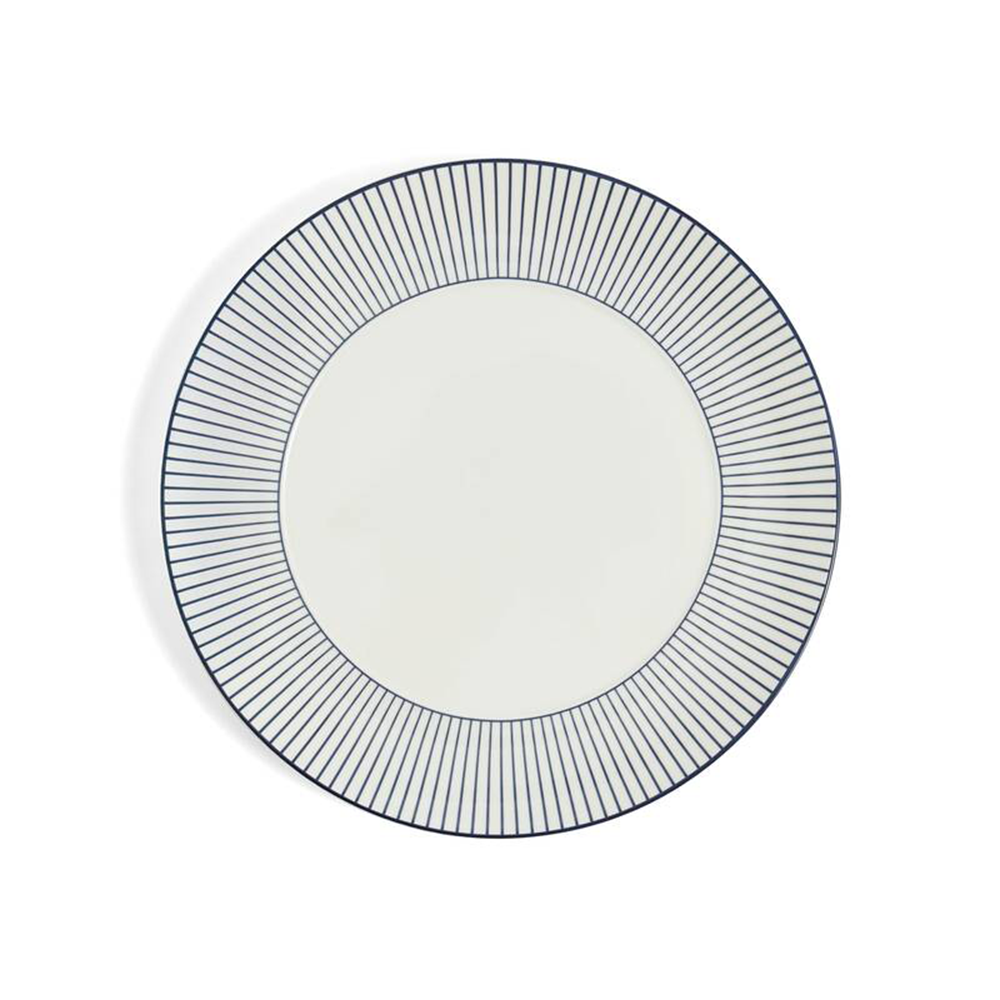 【取り寄せ品】【6月25日発売】ジオ ブルー プレート ピンストライプ ホワイト 24cm 電子レンジ温め 食洗機対応 (WW80-1079124)