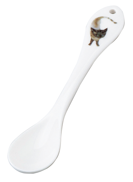 いわさきちひろプレゼント品②　いわさきちひろ陶製スプーン（碧い目の黒猫）